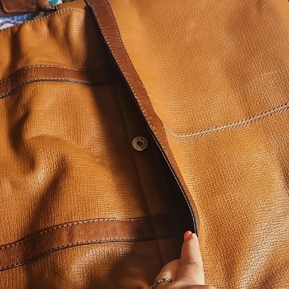 Fossil Brown Leather Messenger Bag - Picture 7 of 16